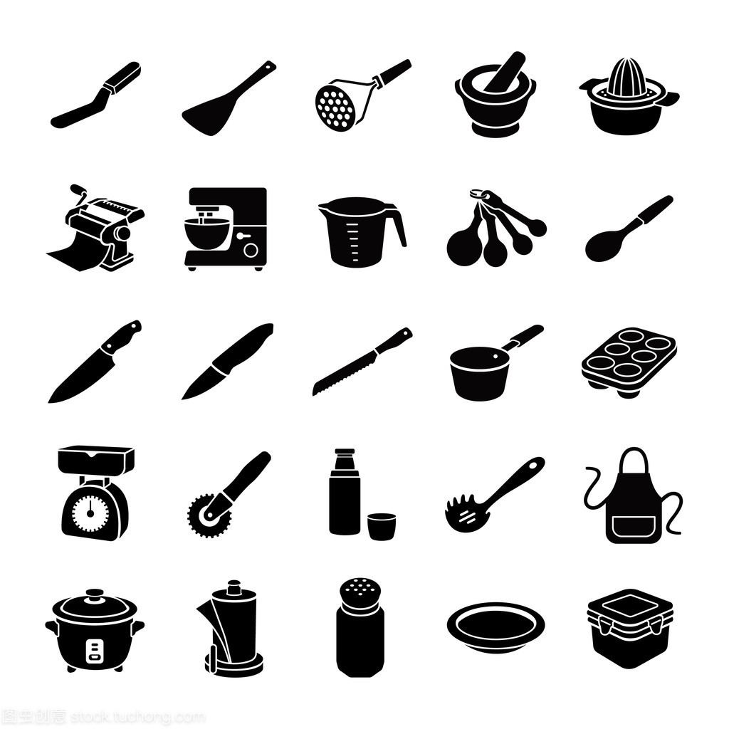 厨具二字形矢量图标