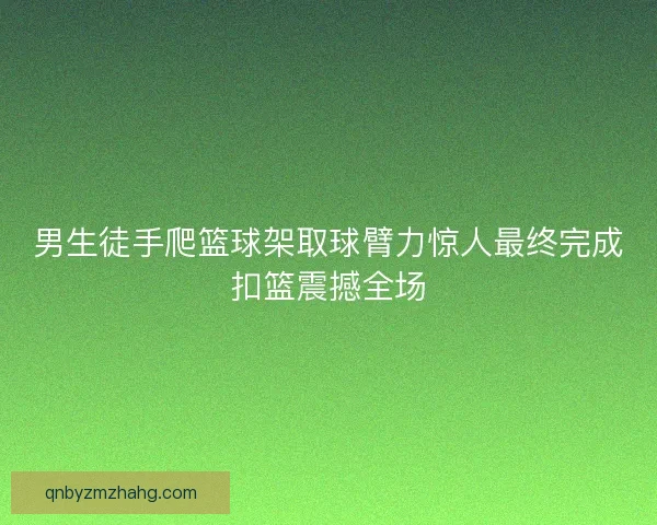 男生徒手爬篮球架取球臂力惊人最终完成扣篮震撼全场 男生徒手爬篮球架取球臂力惊人最终完成扣篮震撼全场