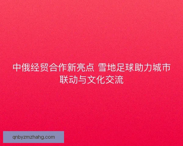 中俄经贸合作新亮点 雪地足球助力城市联动与文化交流
