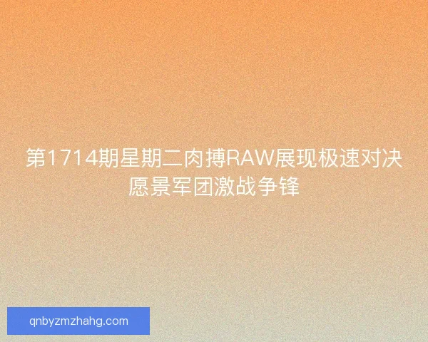 第1714期星期二肉搏RAW展现极速对决愿景军团激战争锋
